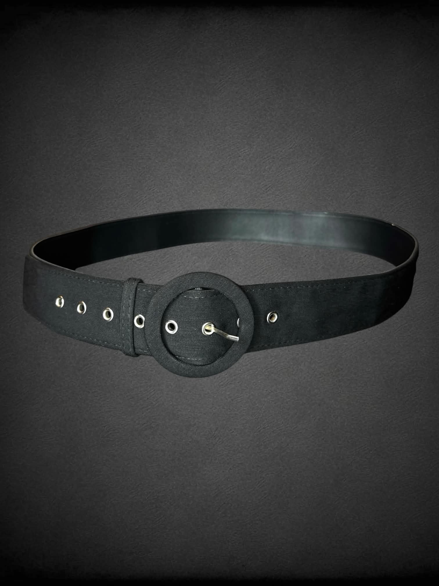 2X black faux leather belt
