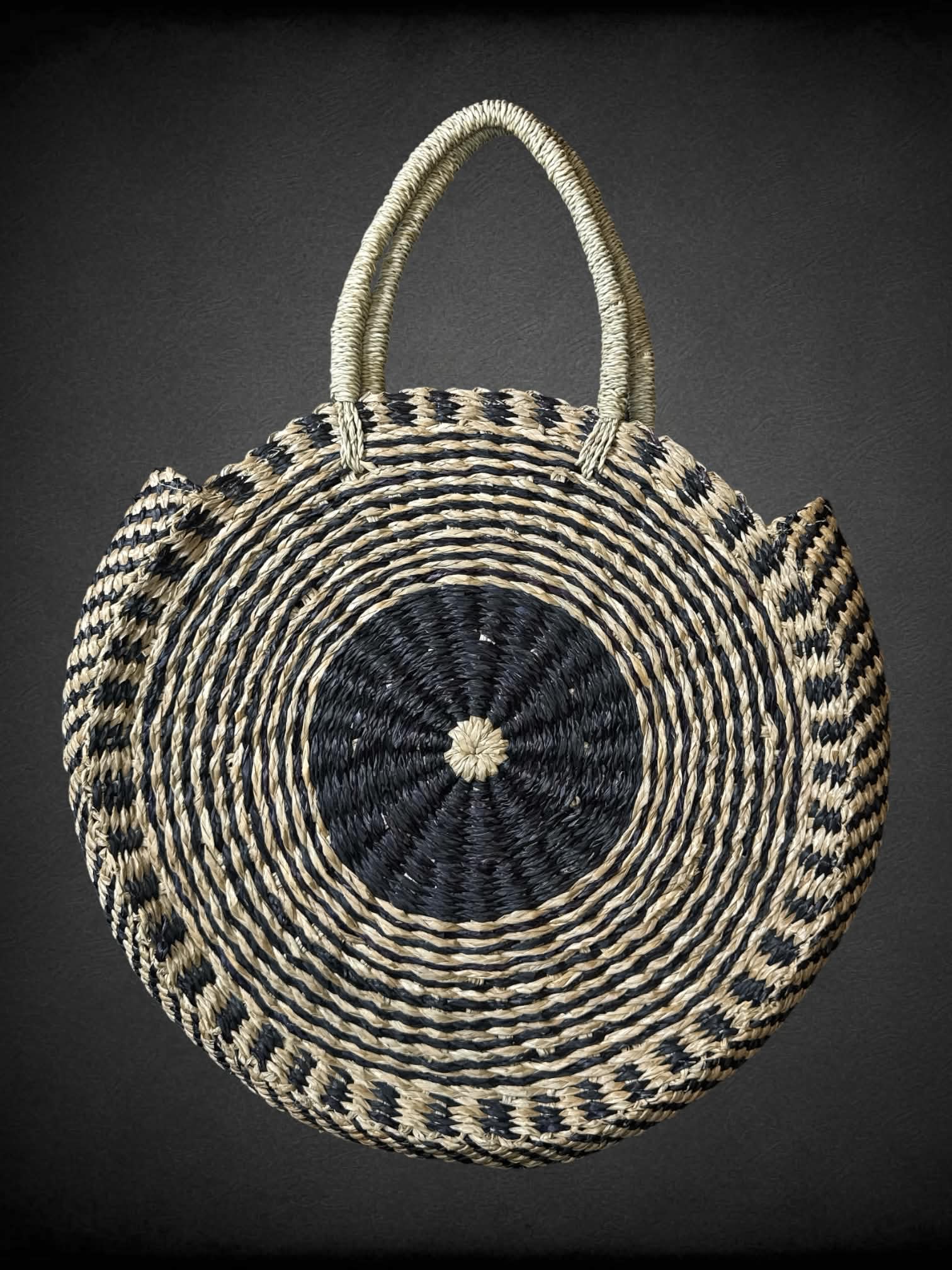 Lucky Brand woven basket shoulder bag with snap button pocket