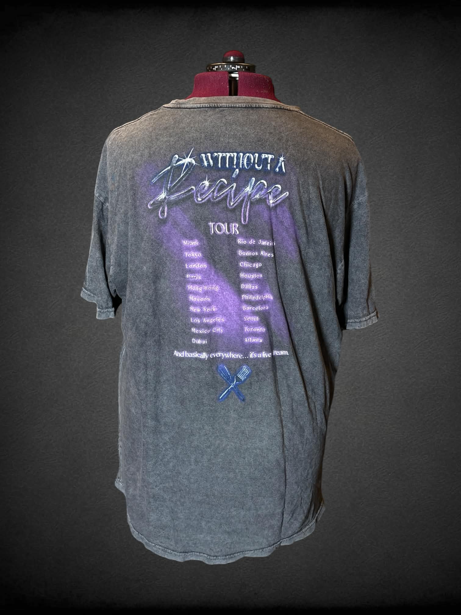 4X Try Guys grey t shirt with “Try Guys Without a Recipe Tour” graphic on front and tour dates on back