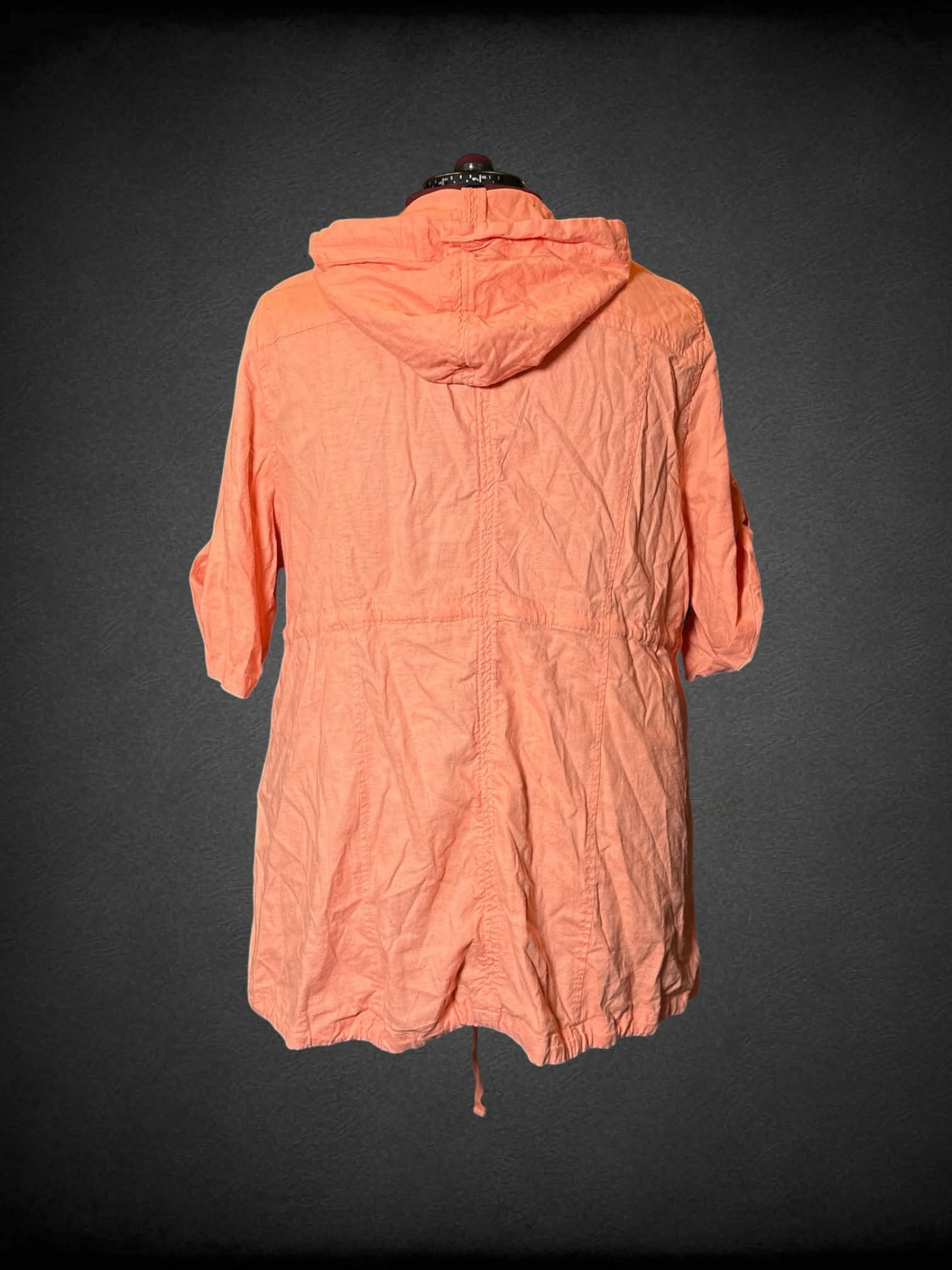 3X Torrid NWT peach coverall button-up short dress with pockets, adjustable tie on waist, and hood