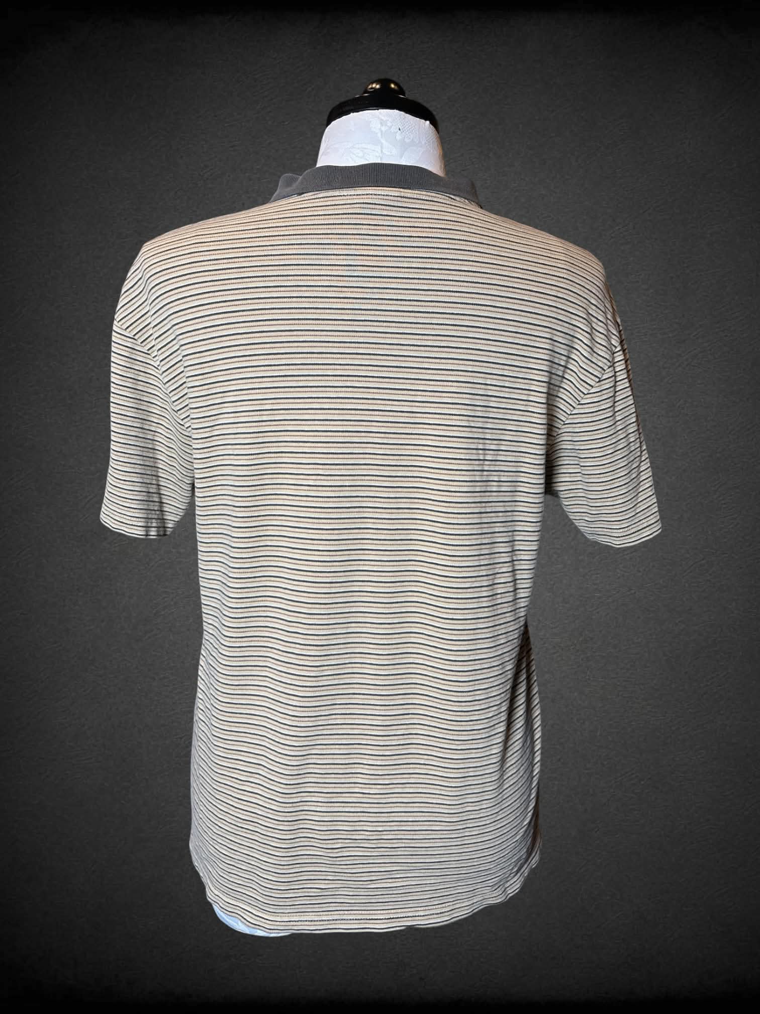 1X Loose Fit vintage brown polo with striped pattern