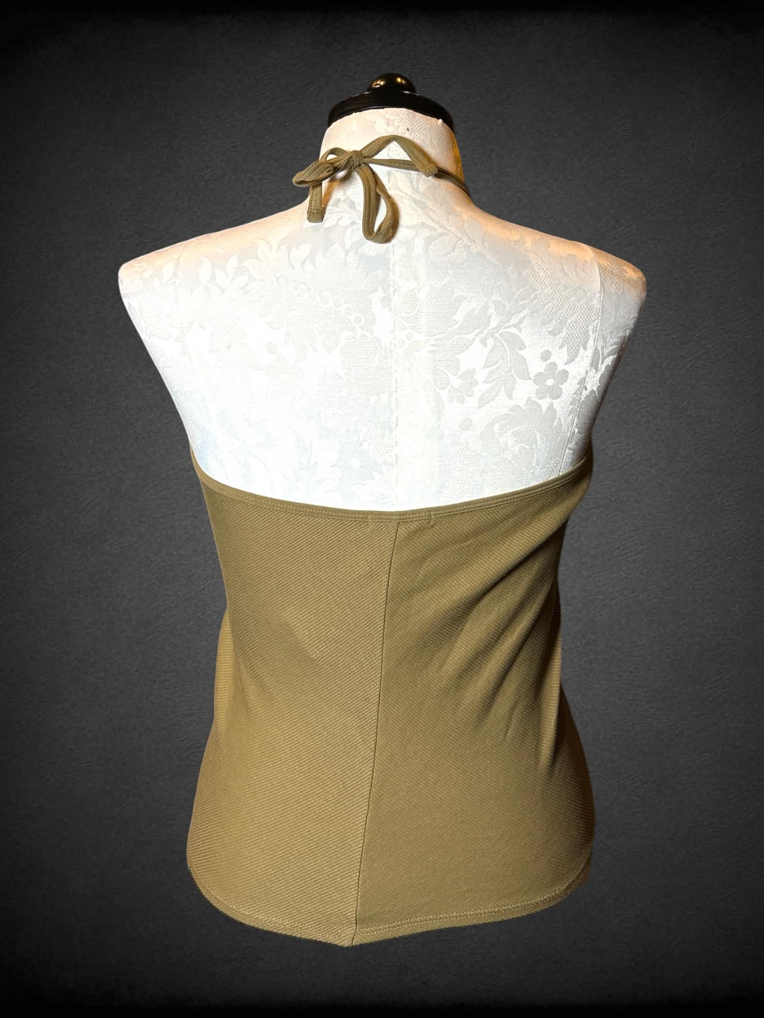 0X Rag & Bone NWT designer moss brown ribbed halter top