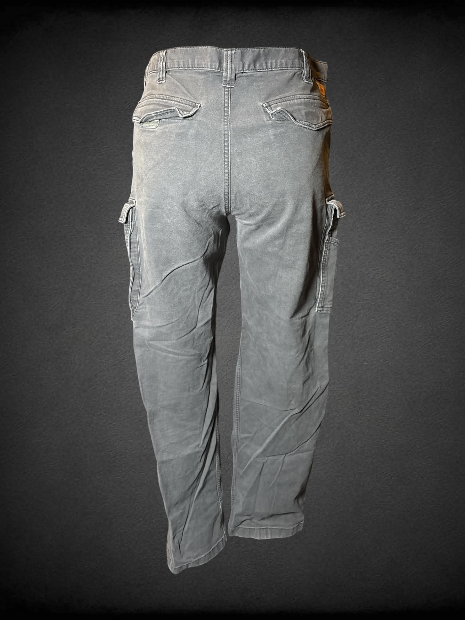 XL Carhartt grey cargo pants with velcro side pockets