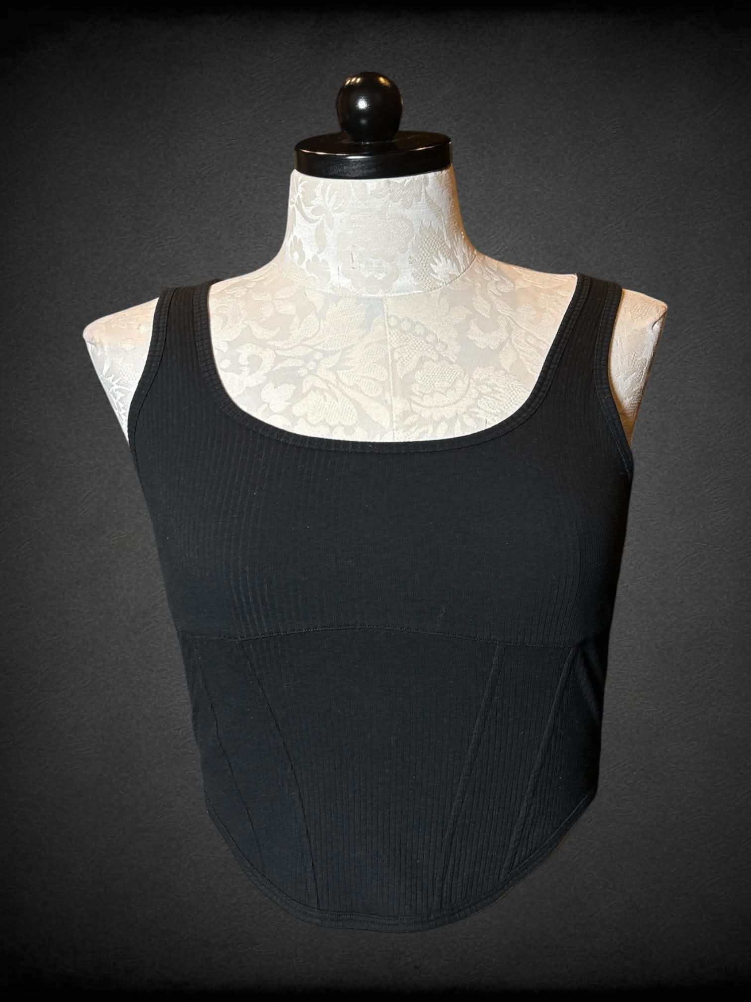 XL Pink Victoria’s Secret black  ribbed corset bralette