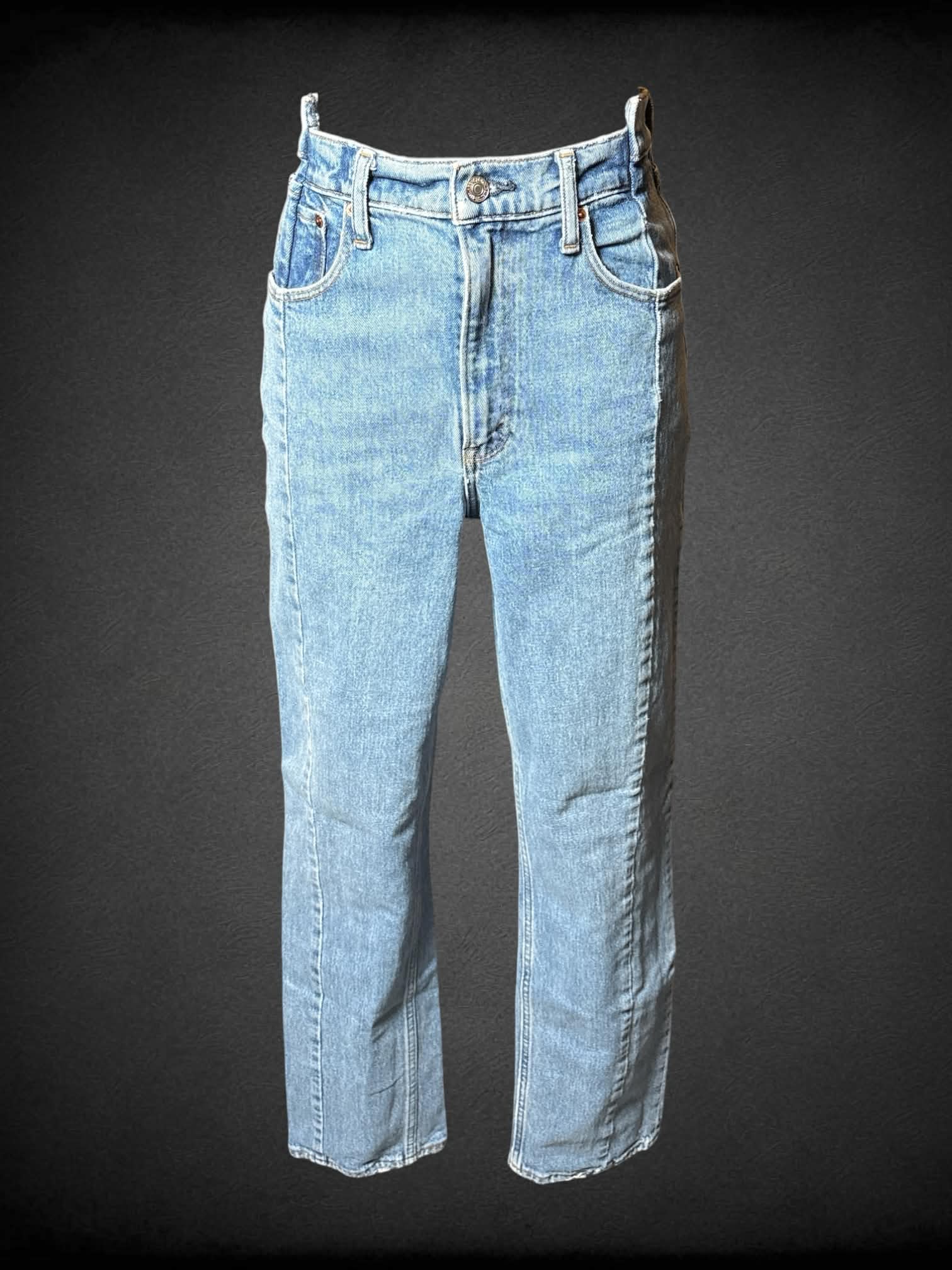 S Abercrombie and Fitch light blue high-waisted jeans