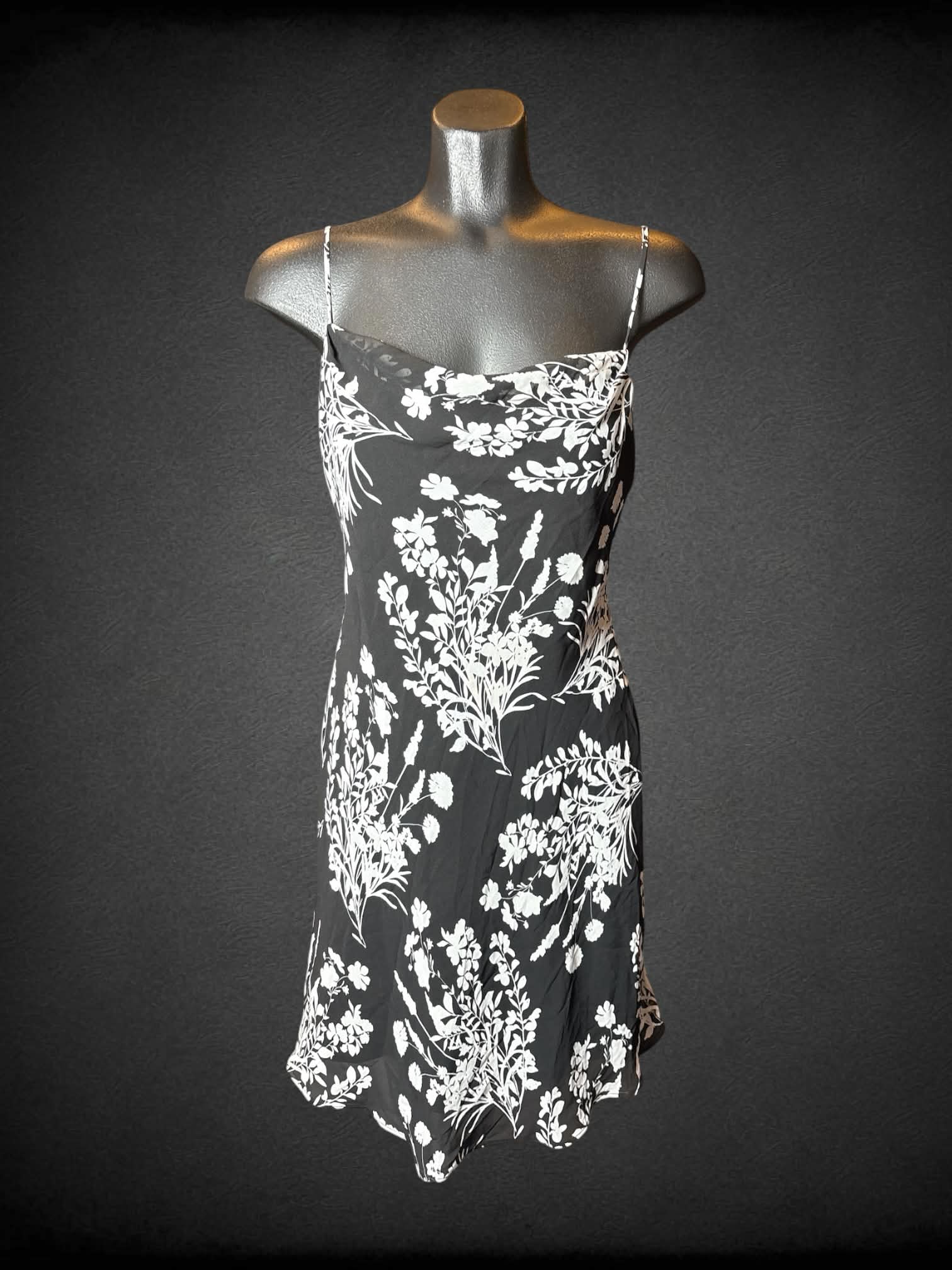 M Calvin Klein black & white two-piece set with flowy dress, and flowy cardigan