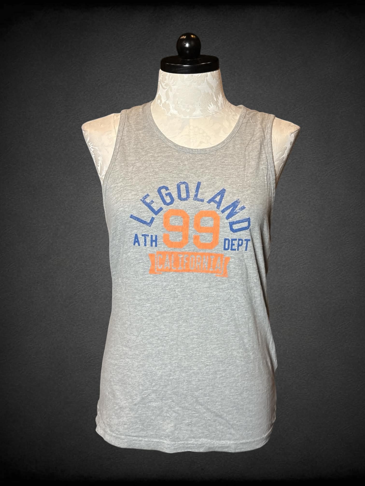 1X LegoLand grey muscle tee with LegoLand jersey graphic on front