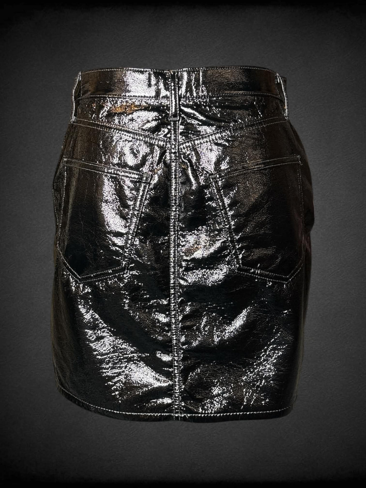 S Pistola black faux leather pencil skirt with pockets