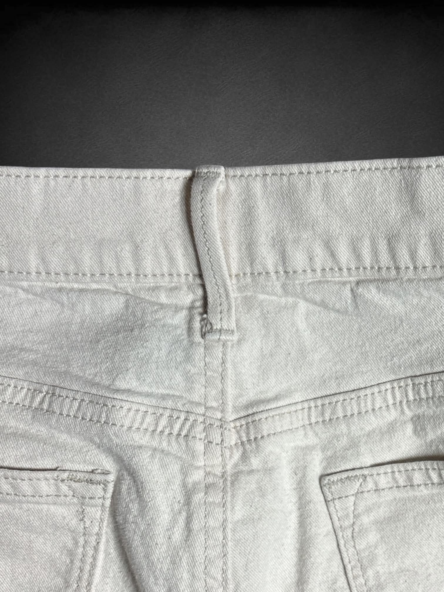 M Sonoma white jeans with floral patchwork design on front