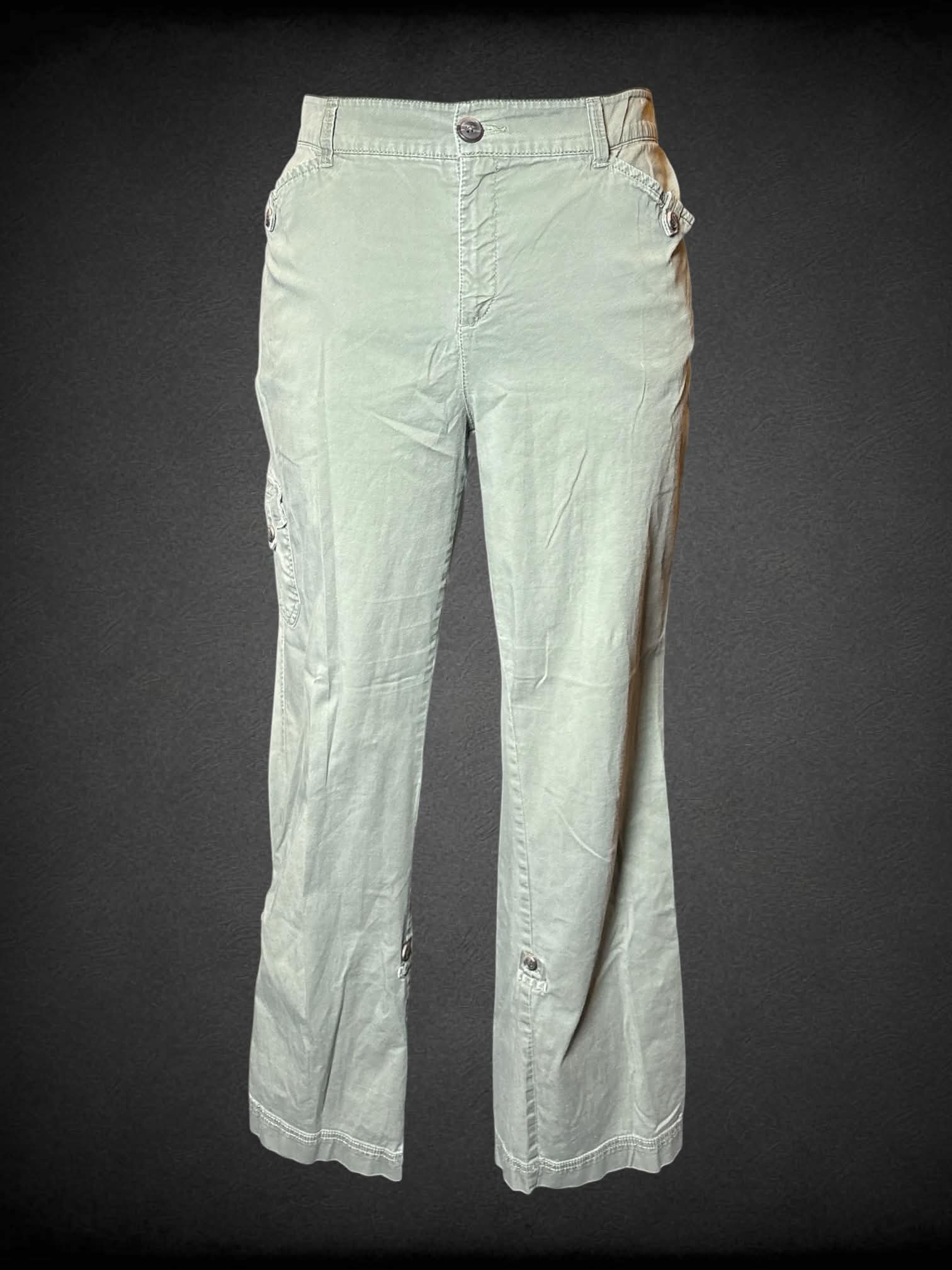 XL Croft & Barrow olive green pants with button-up cuff on legs