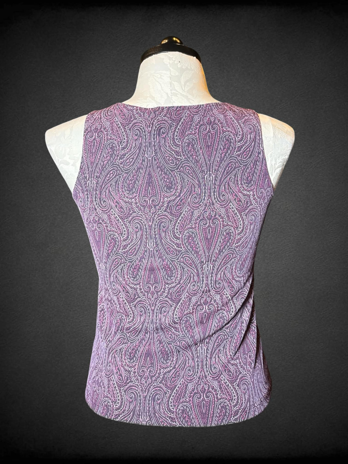 0X Metaphor NWT purple tank top with sparkly paisley design