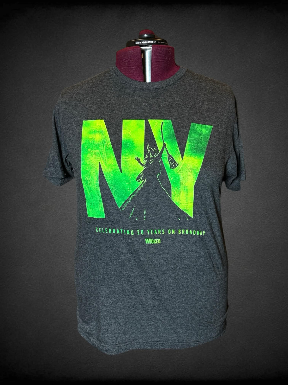 3X Wicked grey t shirt with Broadway’s “Wicked” NY graphic on front