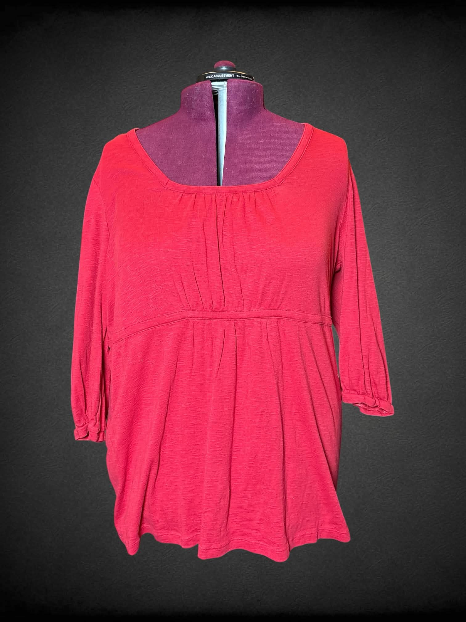 5X Venezia red three-quarter sleeve shirt