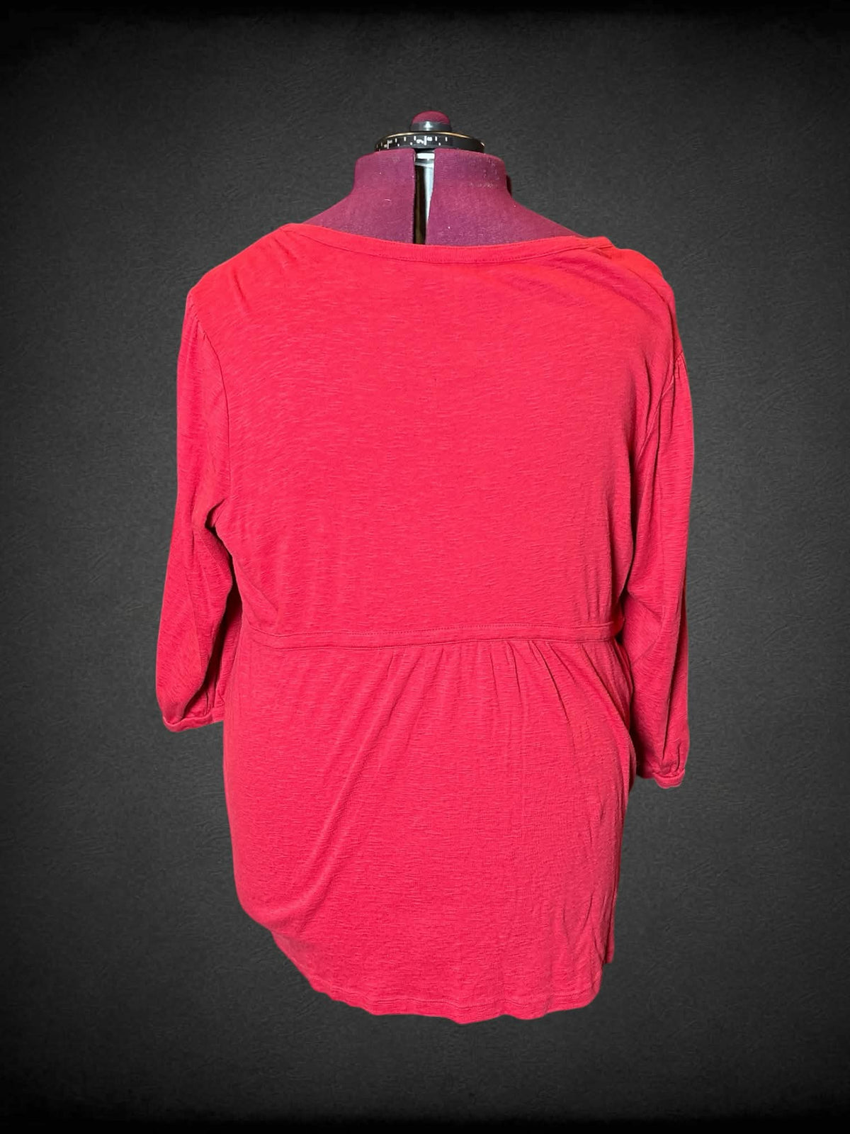 5X Venezia red three-quarter sleeve shirt
