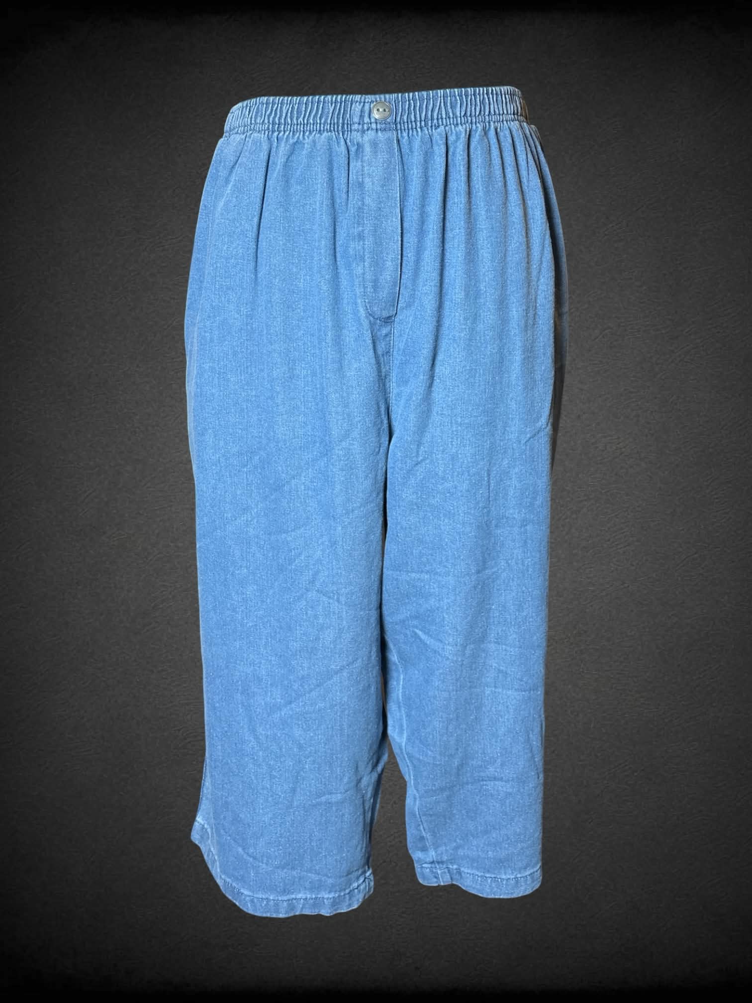 3X Woman Within blue denim pants with stretch waist