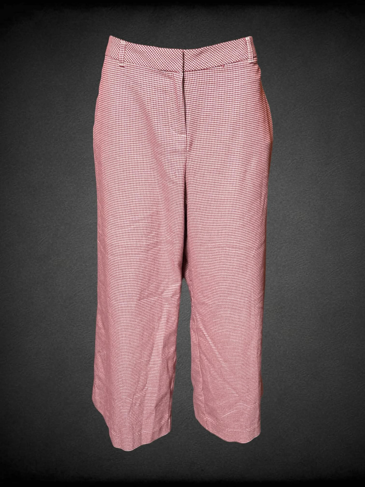 L J.Jill red & white pants with houndstooth pattern