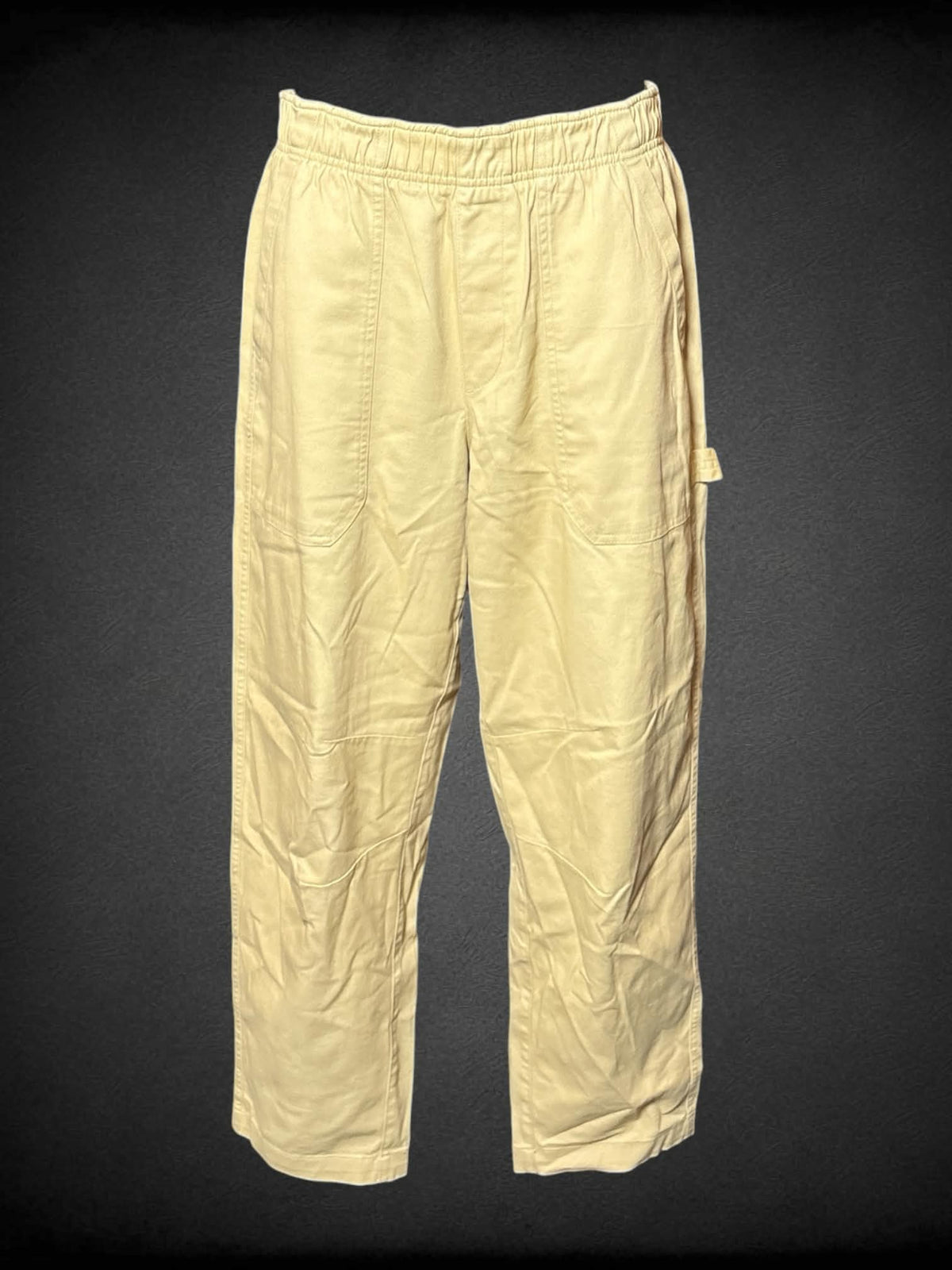 M Old Navy pale yellow high-rise pants with stretch waist