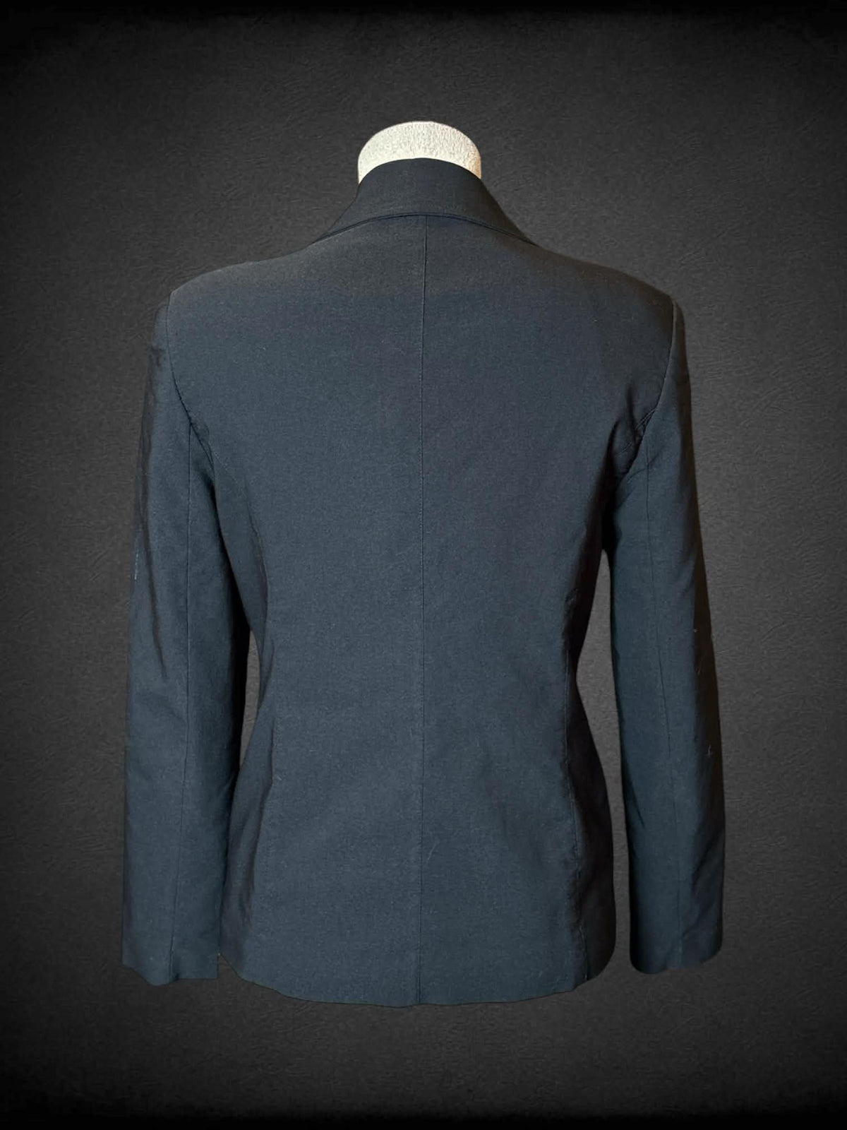 L J. G. Hook vintage black zip-up jacket with padded shoulders