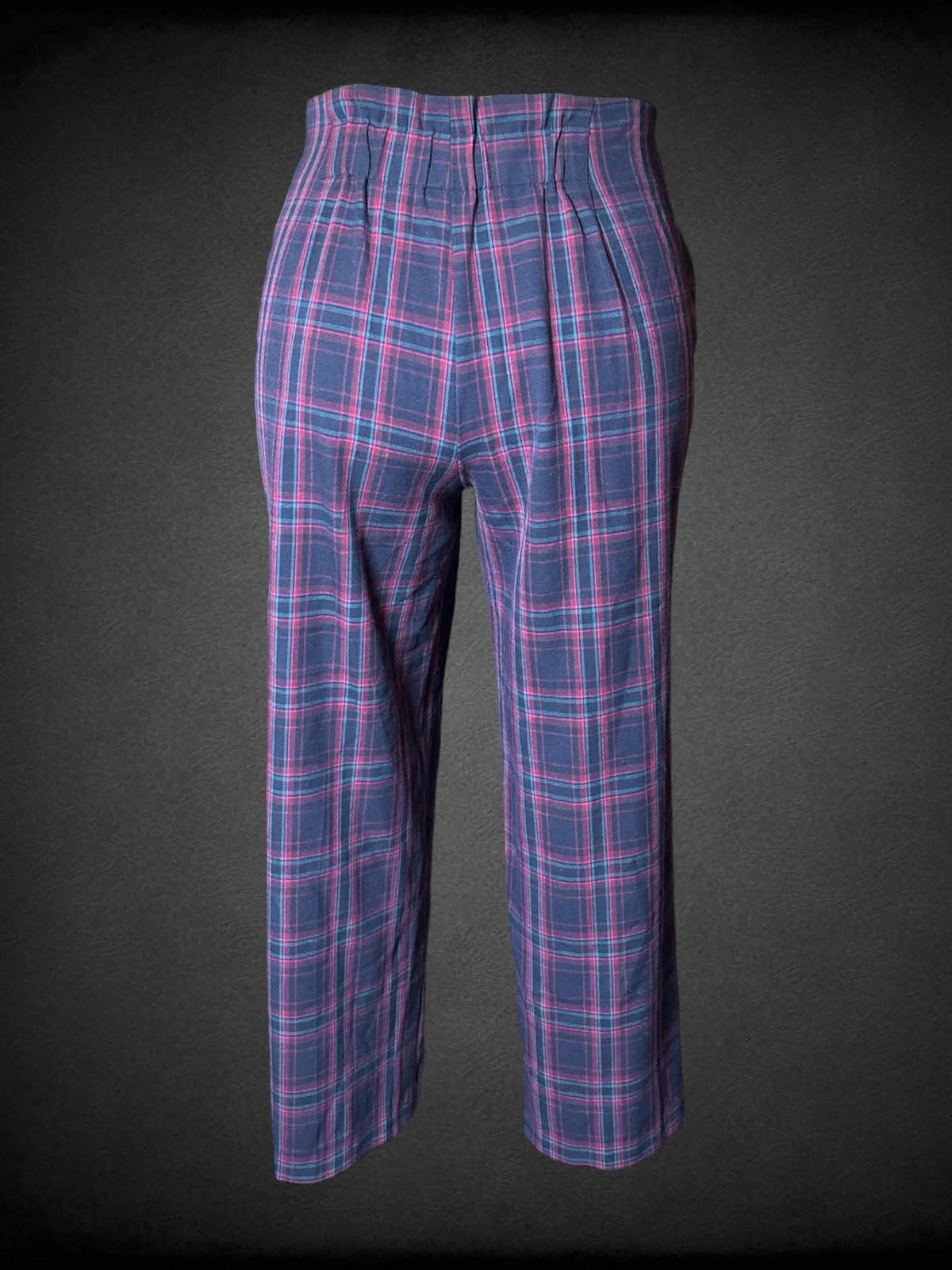 0X A New Day navy high-waisted soft pants with pink & blue plaid pattern