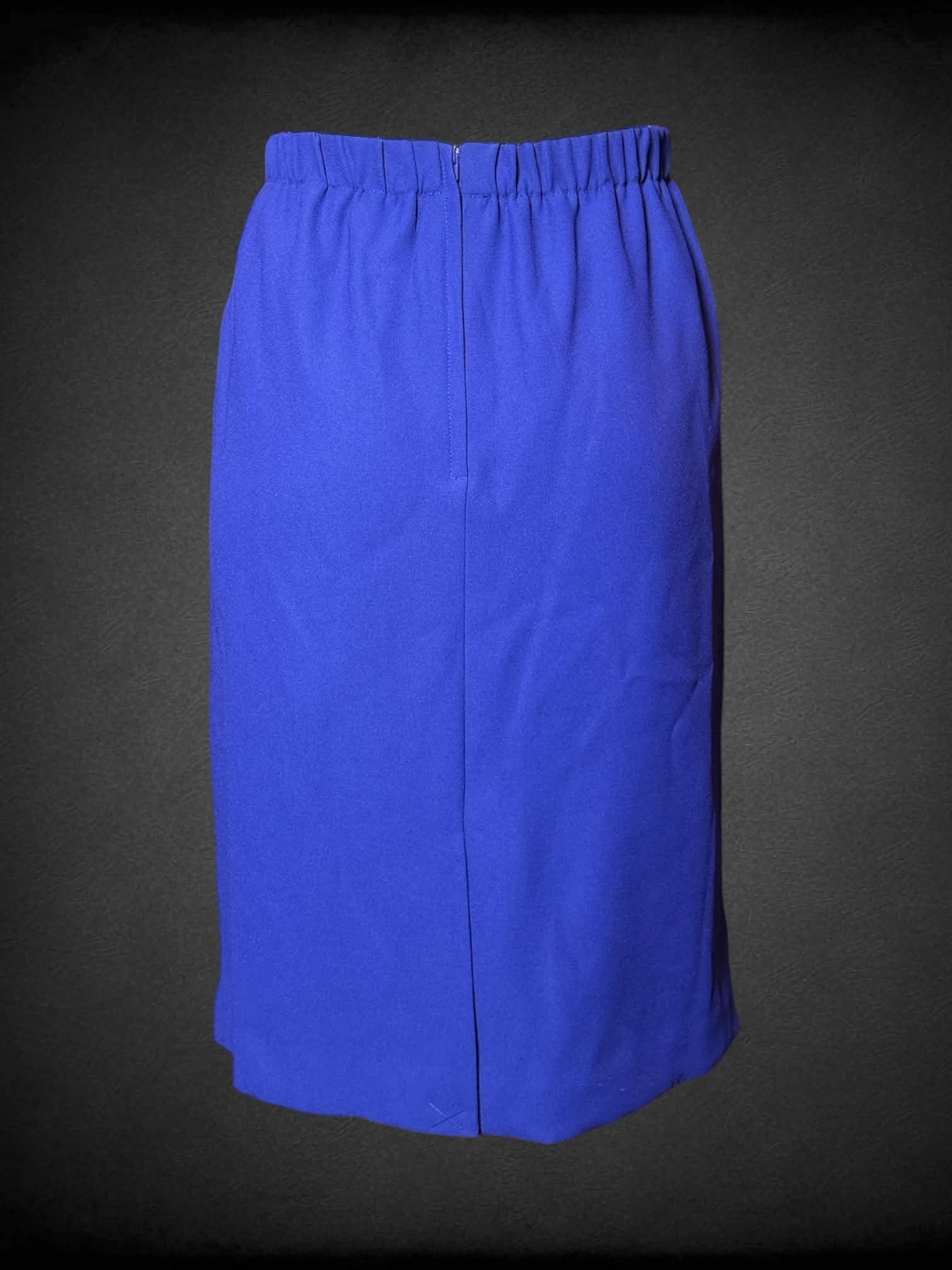L royal blue skirt with stretch waist, and zipper on back