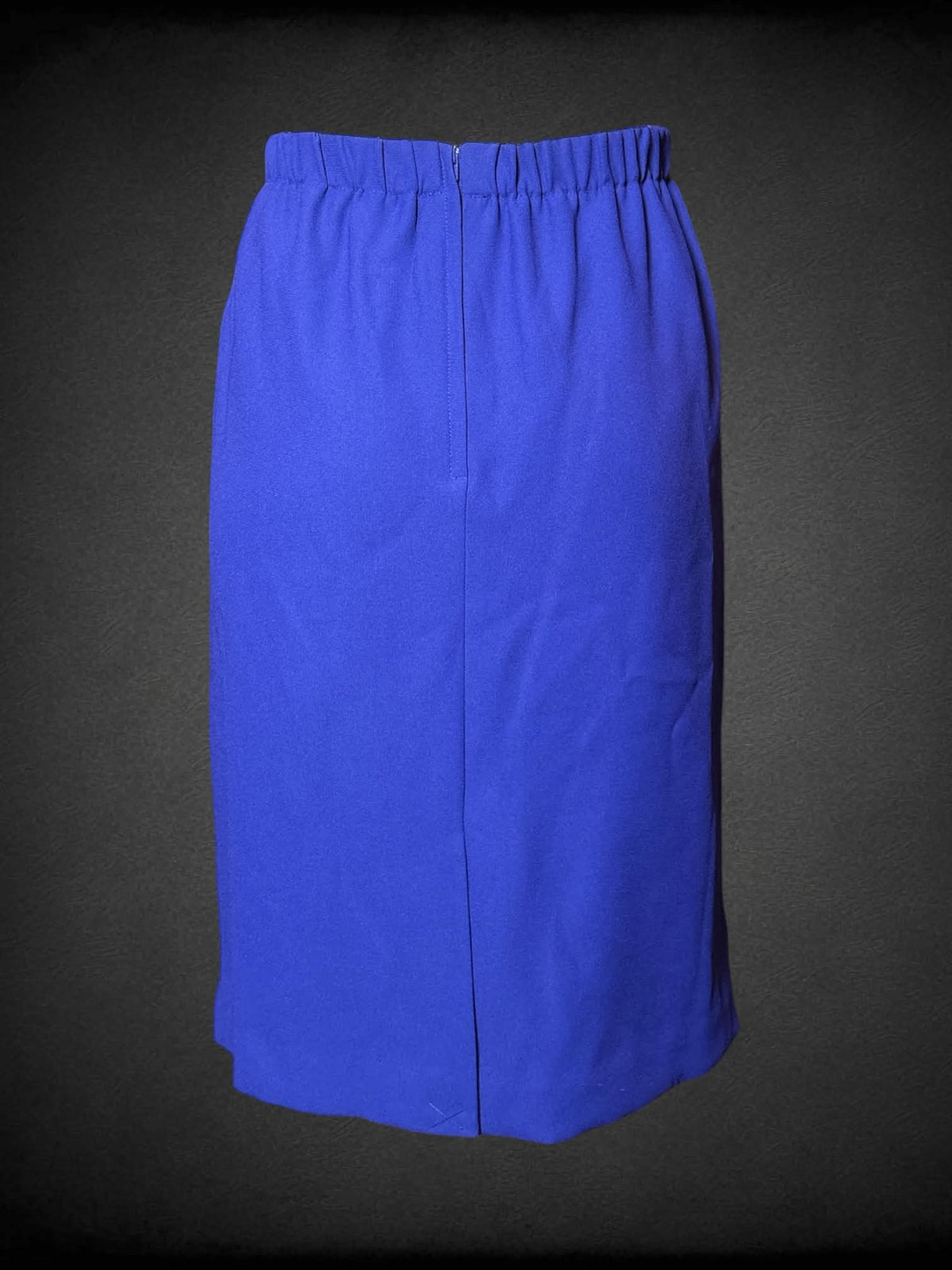 L royal blue skirt with stretch waist, and zipper on back