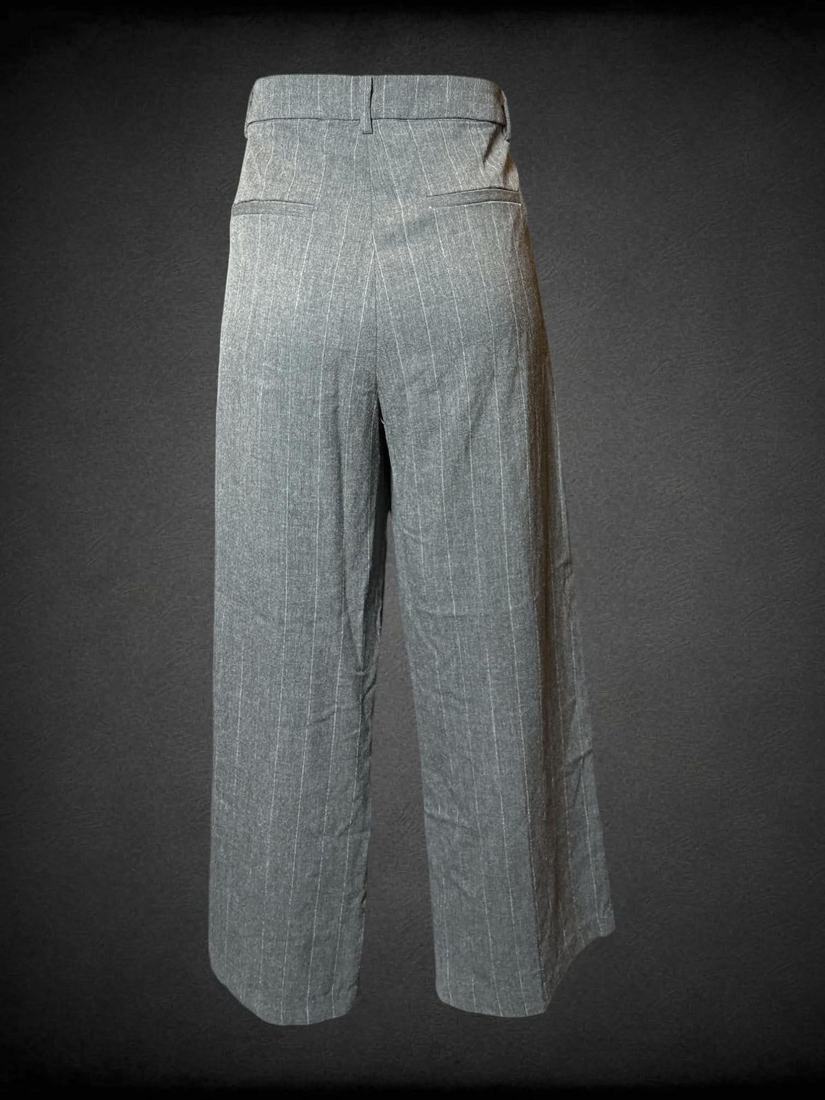 L H&M grey & white striped wide legged formal pants