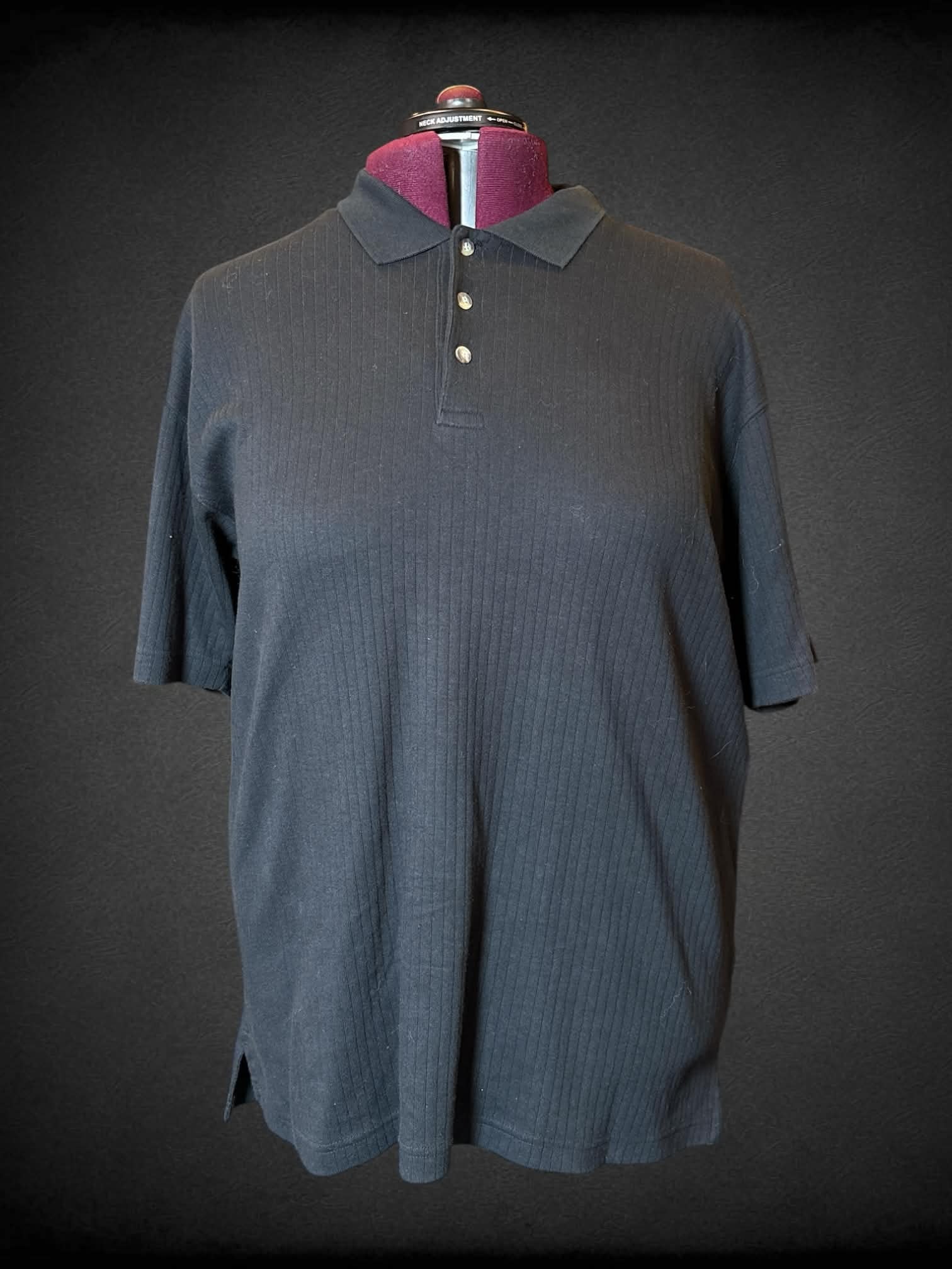 5X Eddie Bauer black ribbed polo shirt