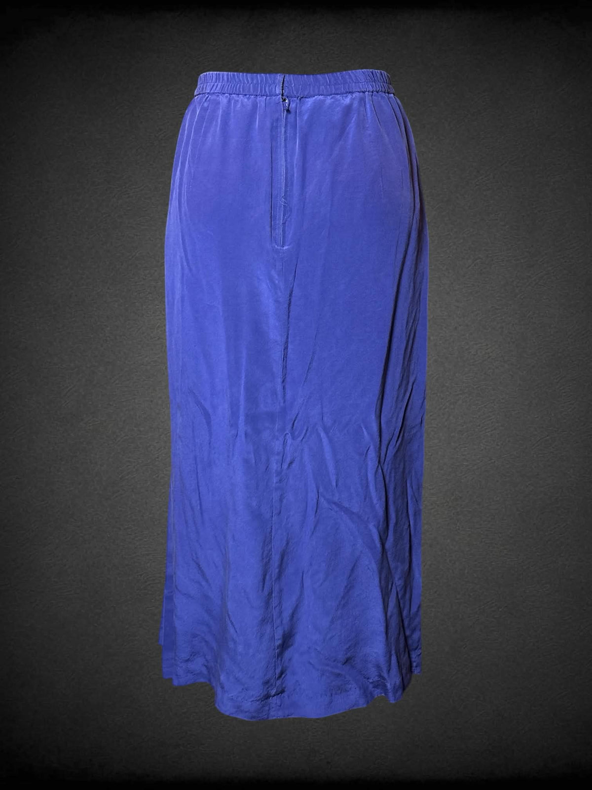 M Maggy London vintage indigo silk skirt with zipper on back