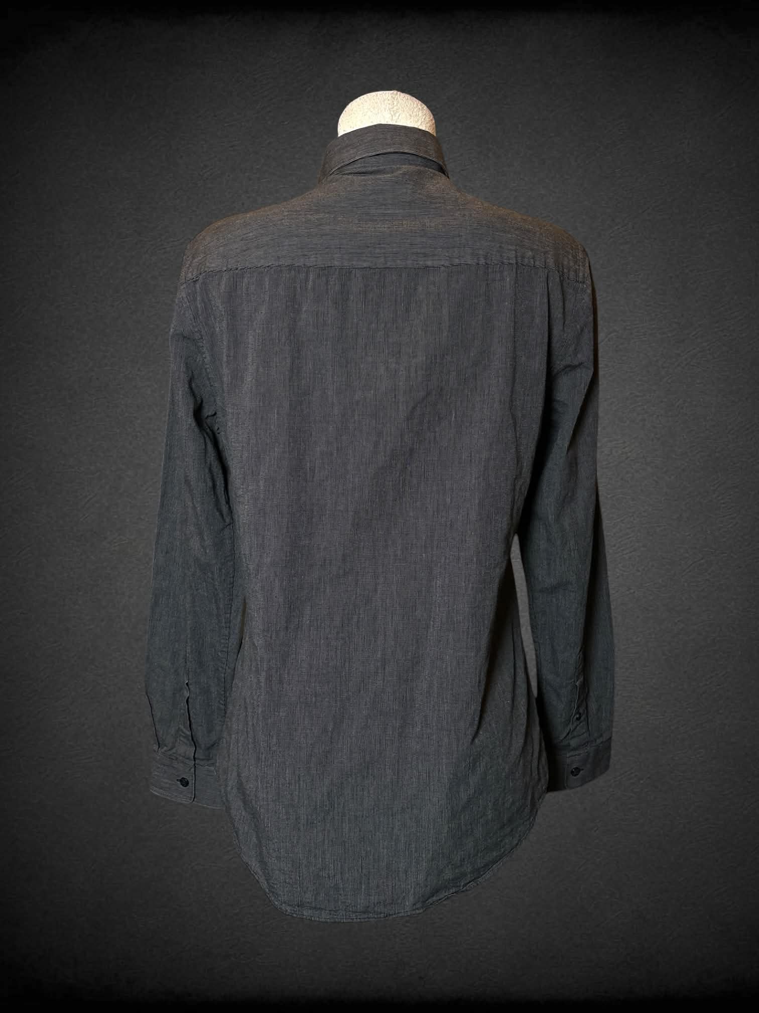 L Versace Collection grey button-up shirt with striped design