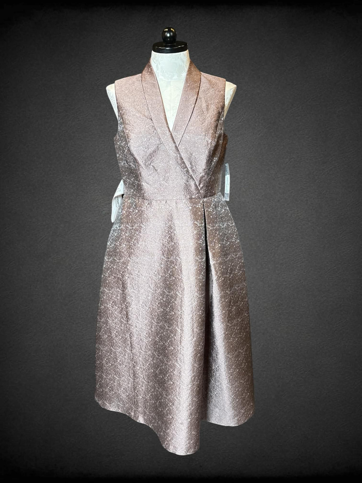 XL Kay Unger NWT designer mauve “blazer” dress with pockets,  and zipper on back