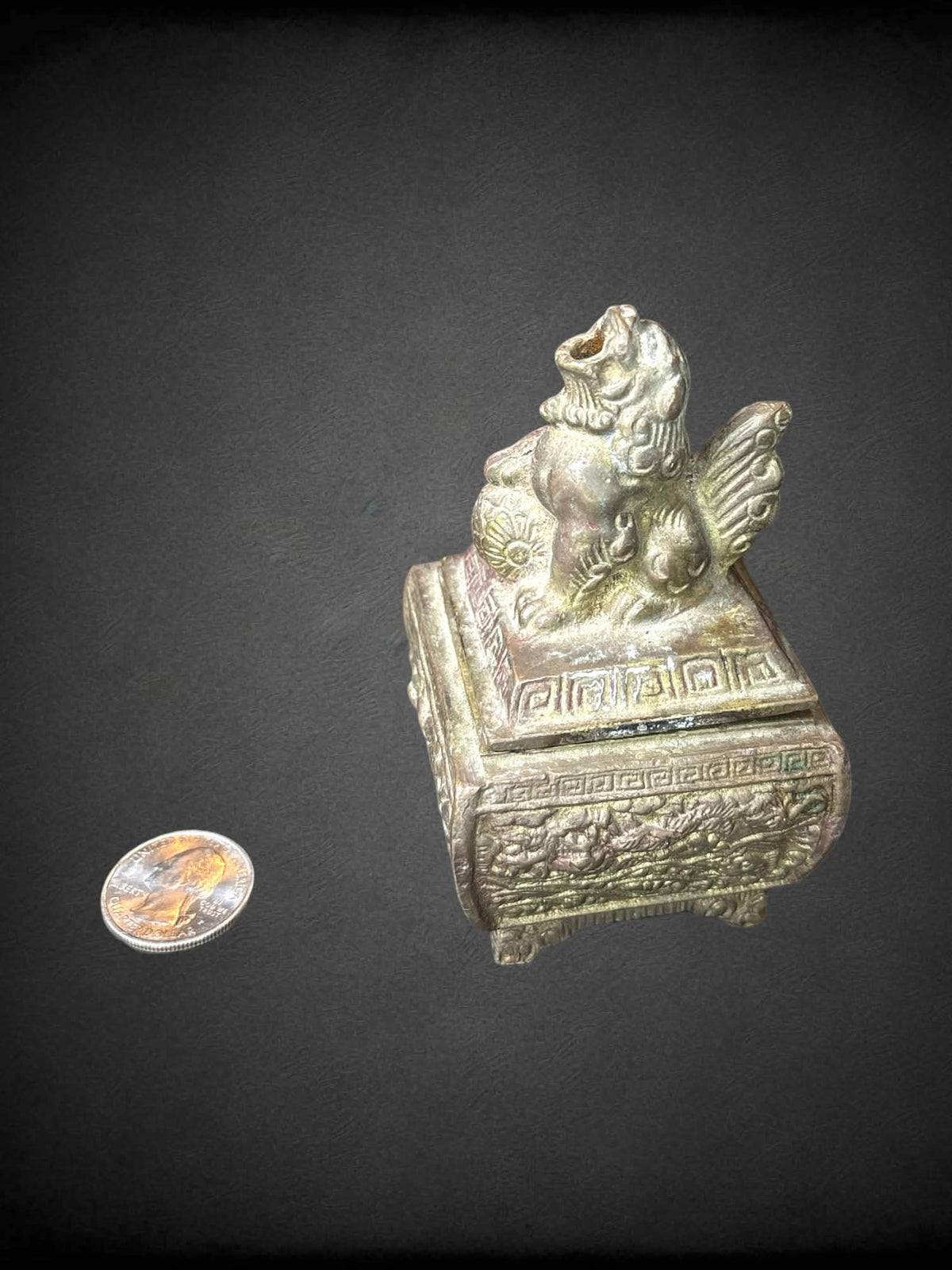 Antique bronze Shishi Lion censer, Japanese intense holder