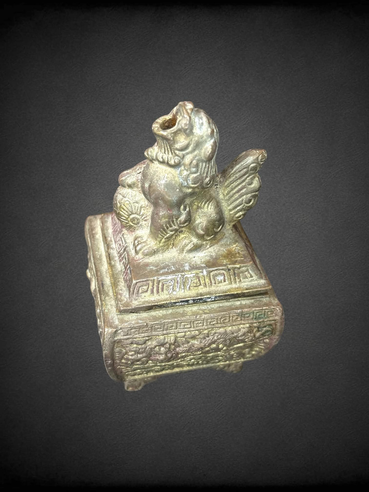 Antique bronze Shishi Lion censer, Japanese intense holder