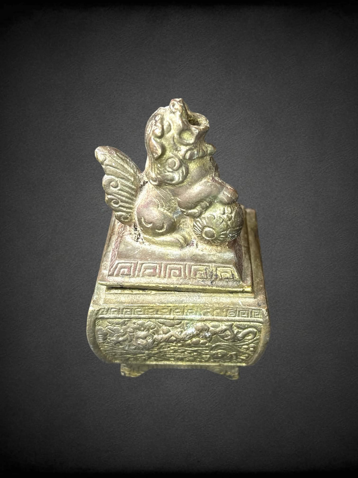 Antique bronze Shishi Lion censer, Japanese intense holder