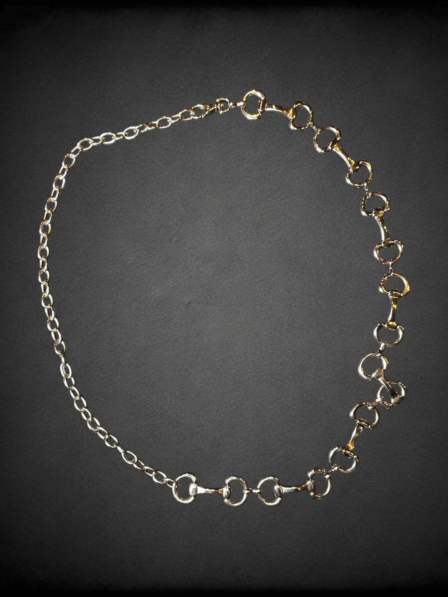 S-1X silver horse bit chain belt