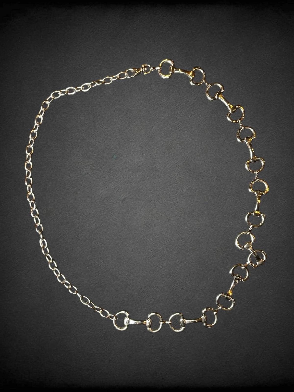 S-1X silver horse bit chain belt