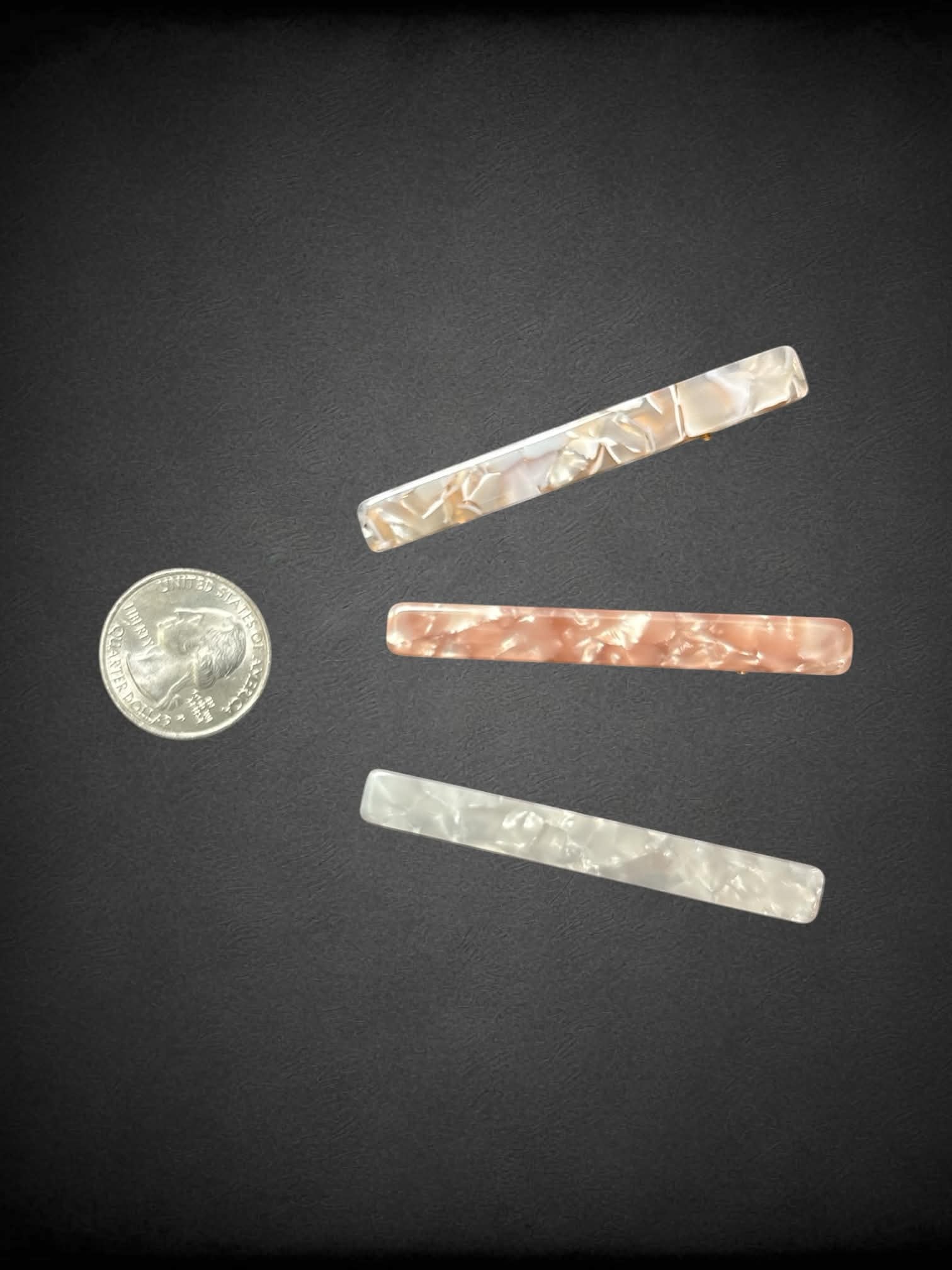 Set of 3 marble hair clips
