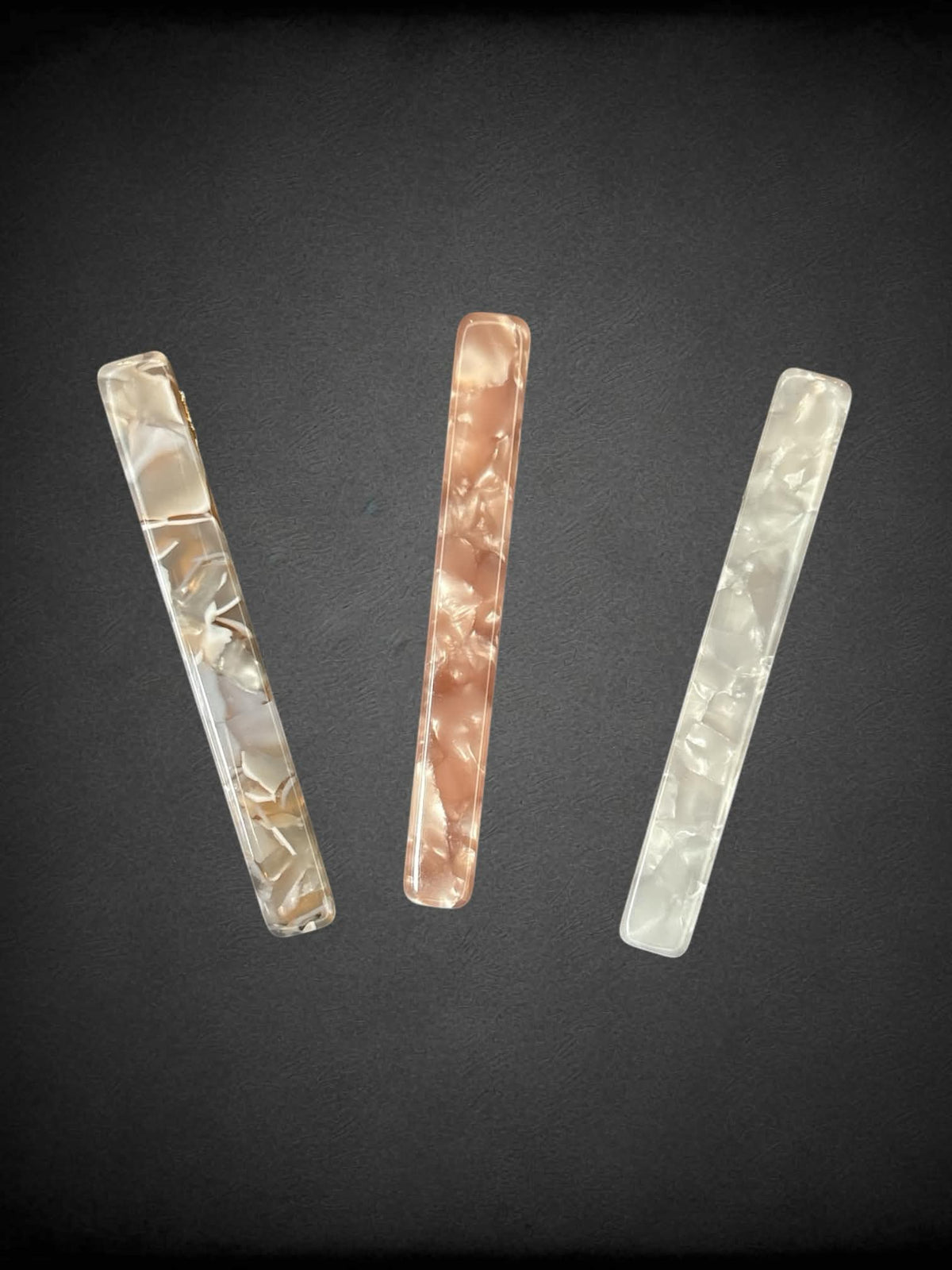 Set of 3 marble hair clips