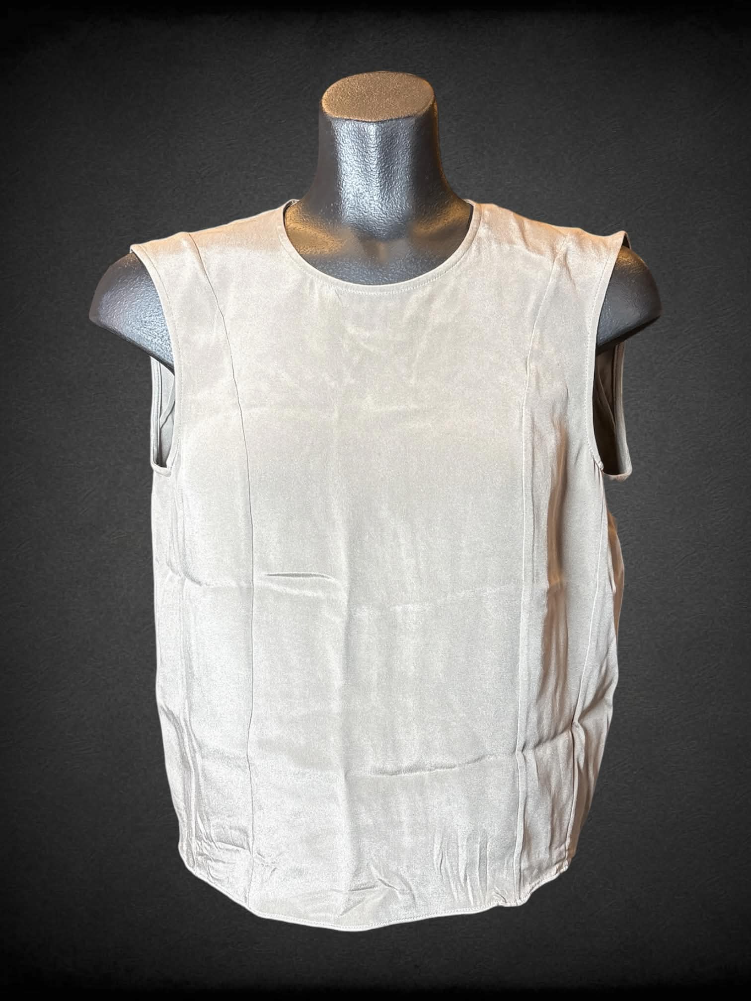 M Theyskens Theory brown silk top with zipper and clasp on back