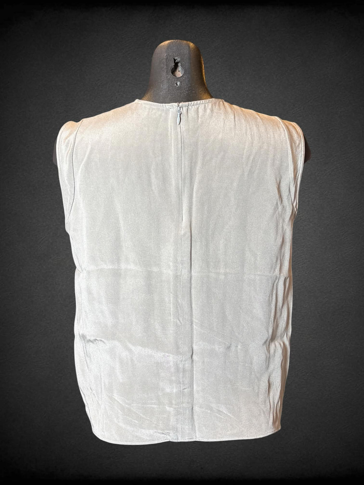 M Theyskens Theory brown silk top with zipper and clasp on back