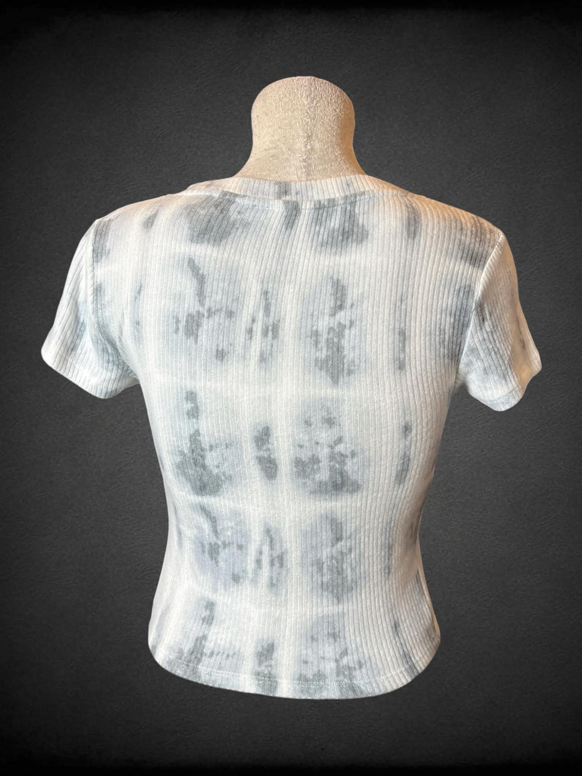L Limited Too white & grey soft ribbed crop top