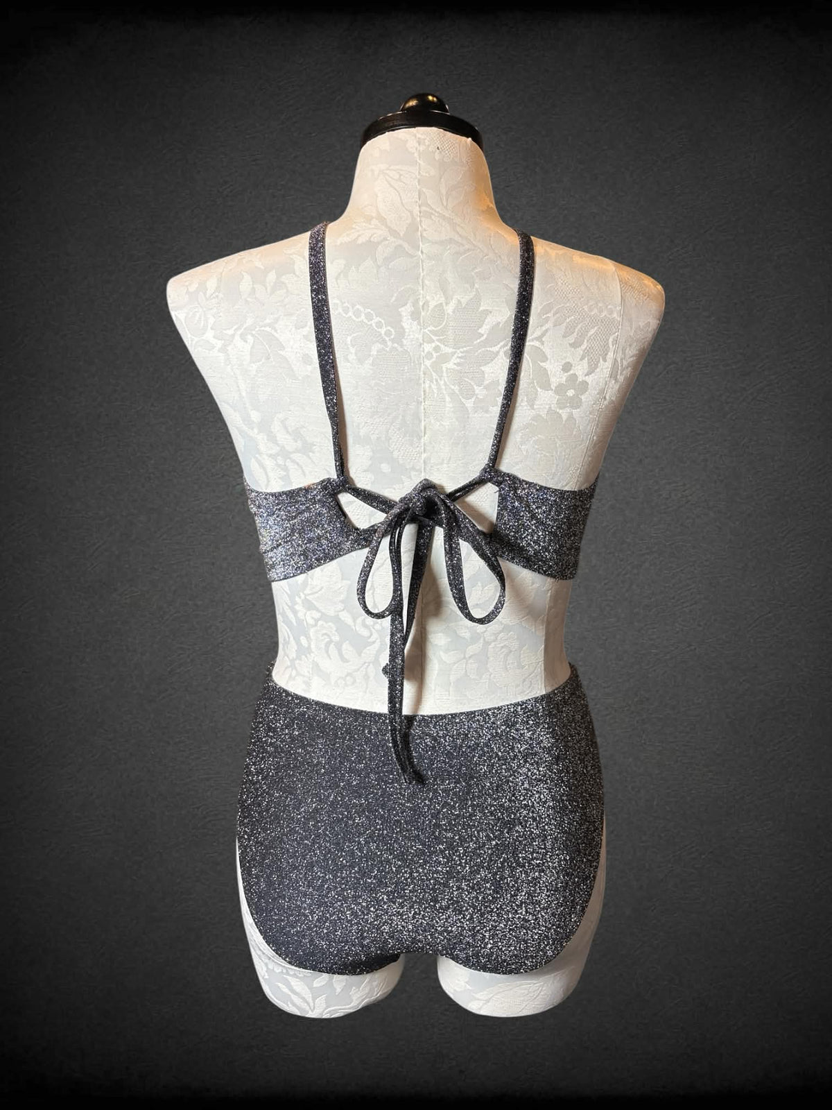 XL Wild Fable silver two-piece set with glitter halter top, and bottoms