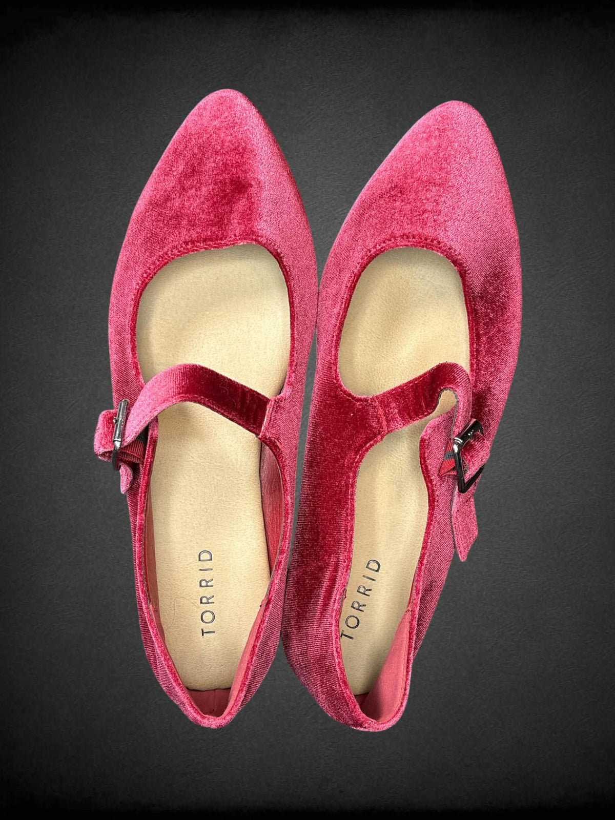 Size 9.5W Torrid maroon velvet pointed flats