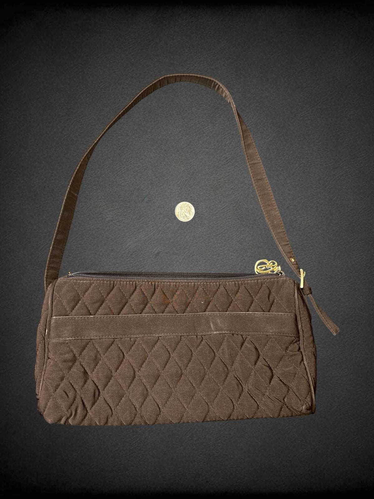 Vera Bradley Y2K brown shoulder bag with zipper pocket