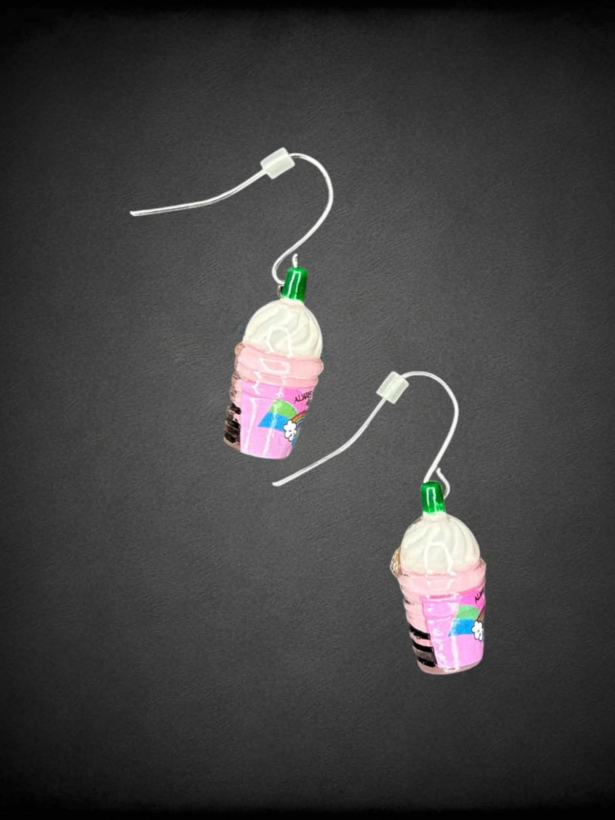 Claire’s pink rainbow frappe earrings