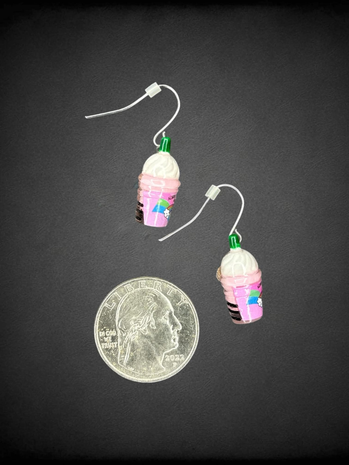 Claire’s pink rainbow frappe earrings