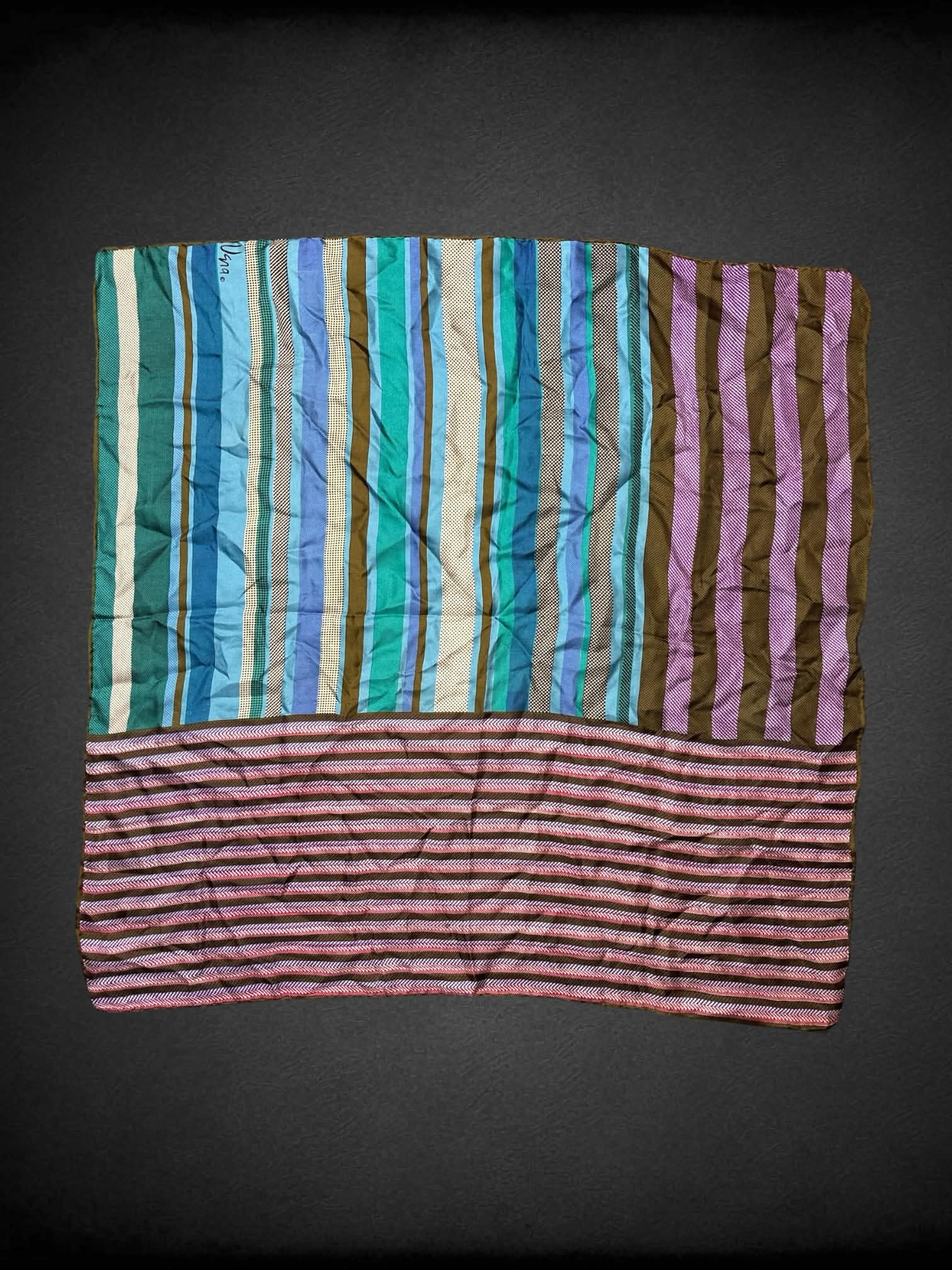 25 x 25 inch Colorful striped square scarf