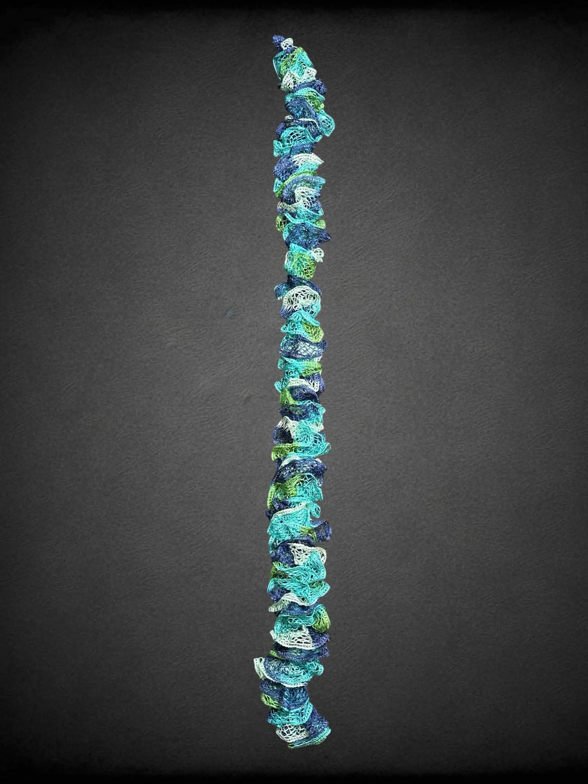 60 inch Y2K blue & green fishnet layered scarf