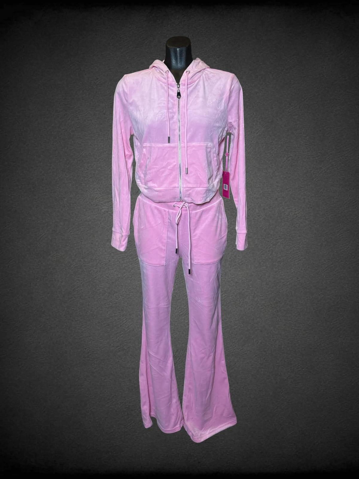 M Paris Hilton NWT pink velour two-piece track suit