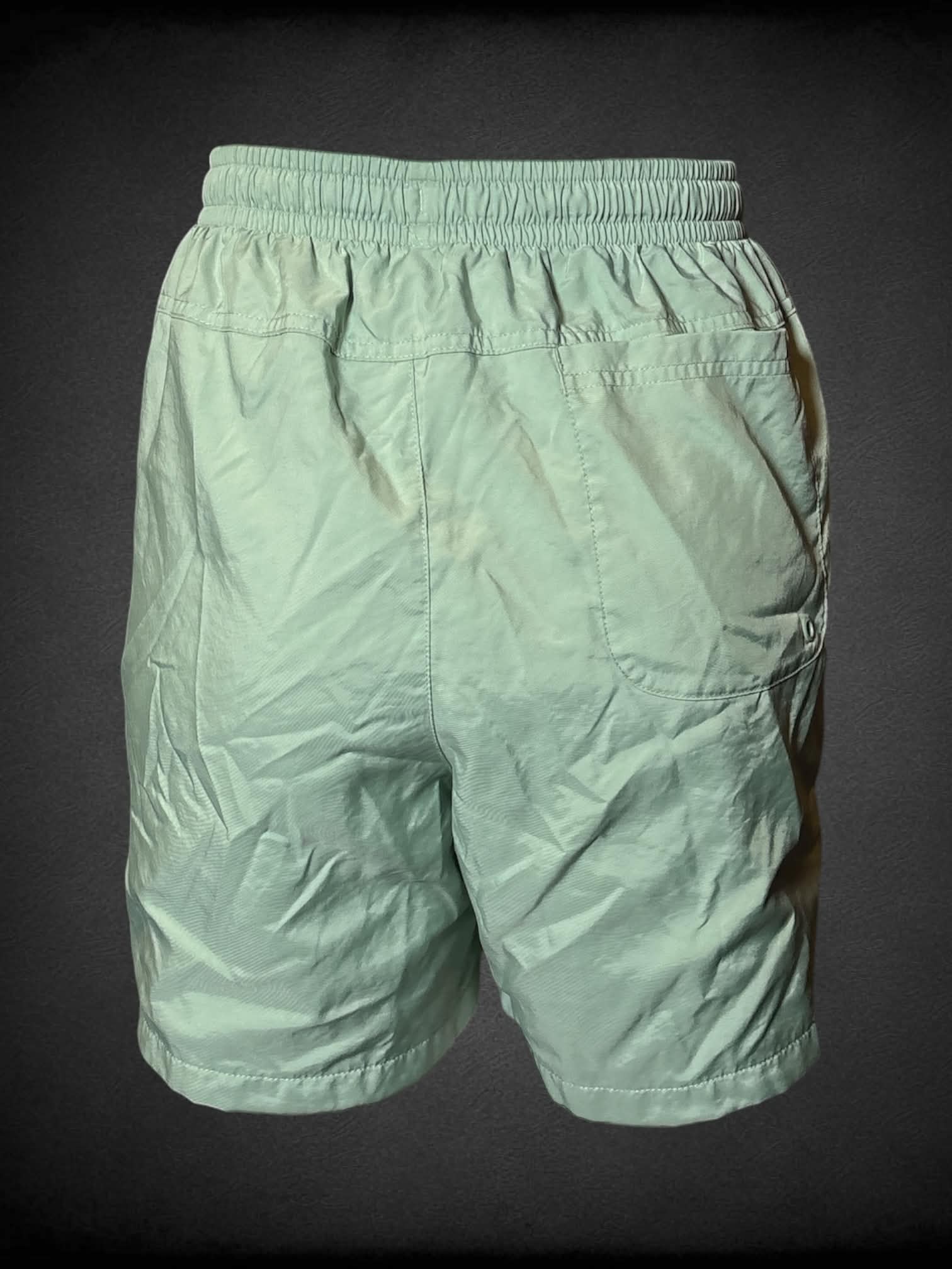 L Nike sage green windbreaker shorts with pockets, and stretch waist