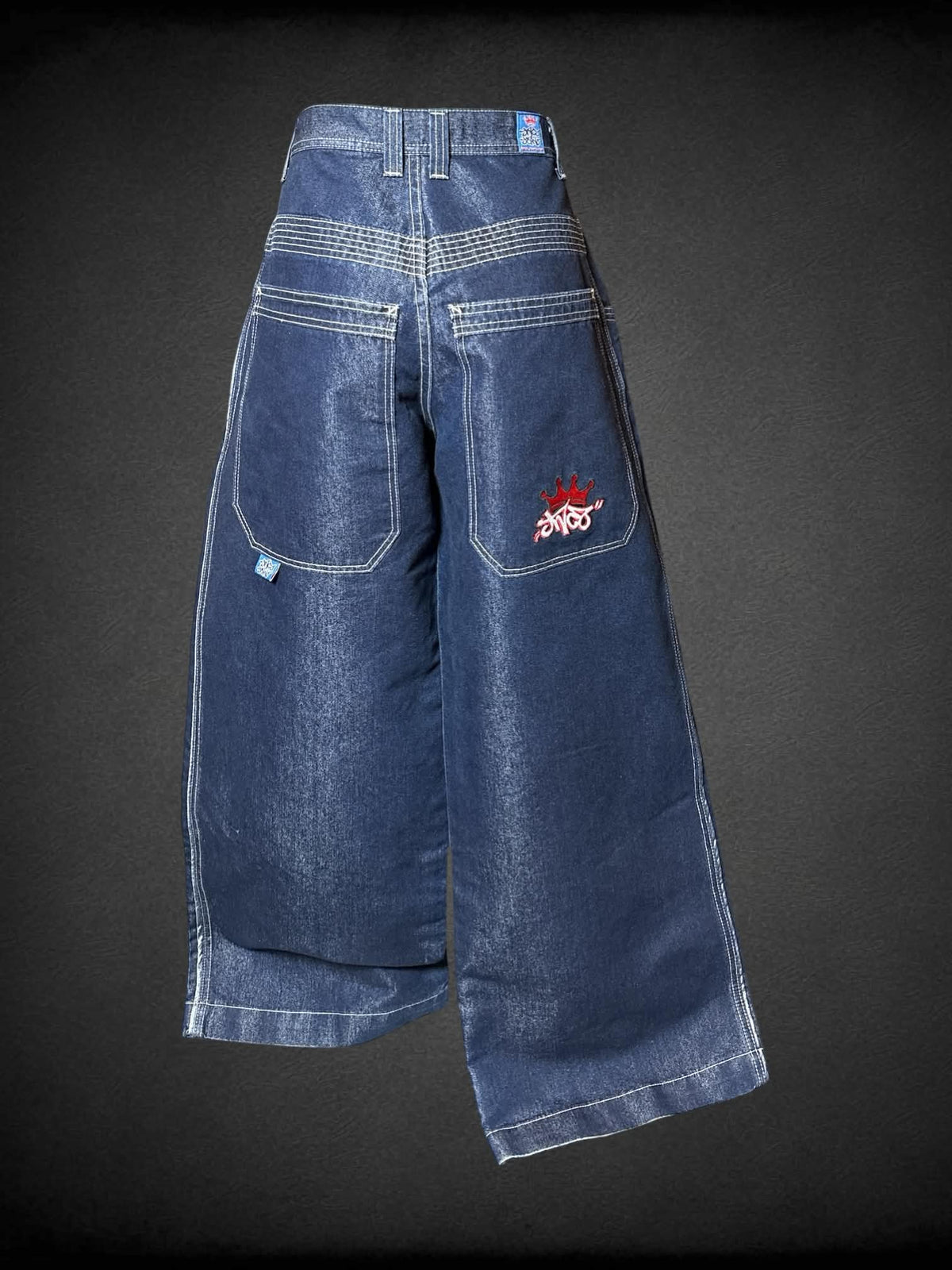 L JNCO Jeans designer Y2K dark blue high-waisted wide leg jeans
